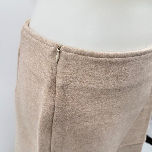 OGL Two Piece Beige Viscose Blend Skirt Set With Zip-Up Jacket & Flared Maxi Ski - Picture 8 of 16